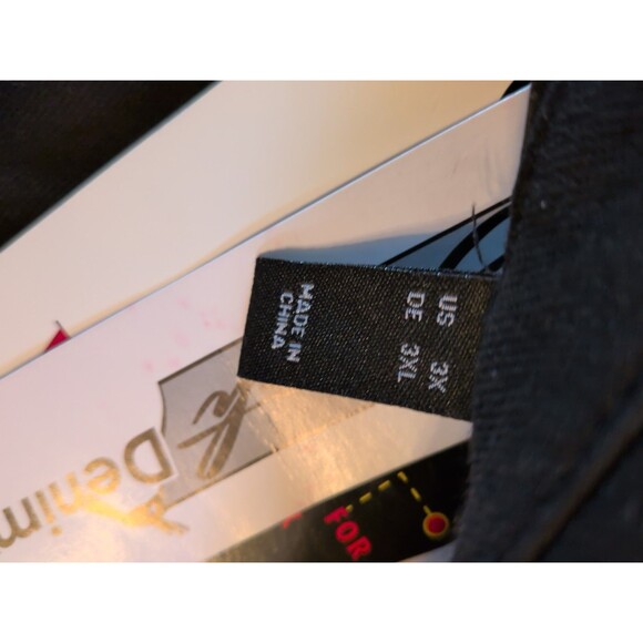 Women With Control Black Knit denim One Piece Jumpsuit 3X Loungewear Stretch - Picture 16 of 16